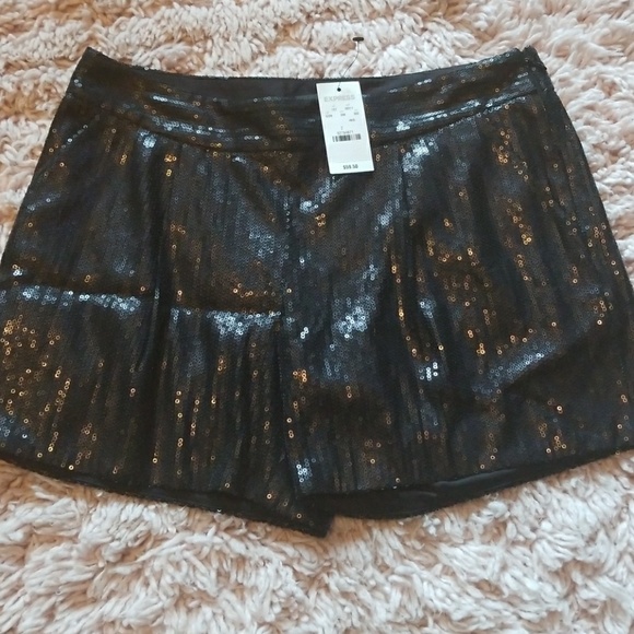 Express Pants - Women's Express Black Sequin Shorts